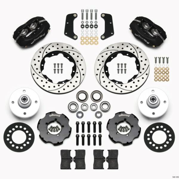 Wilwood Forged Dynalite Front Kit 10.75in Drilled Red 64-65 Mustang 6 Cylinder 4-lug