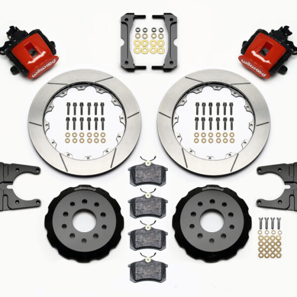 Wilwood Combination Parking Brake Rear Kit 12.88in Red 2005-2014 Mustang