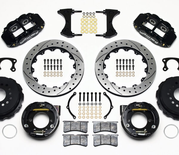 Wilwood Narrow Superlite 4R Rear P-Brk Kit 12.88in Drilled Small Ford 2.50in Offset
