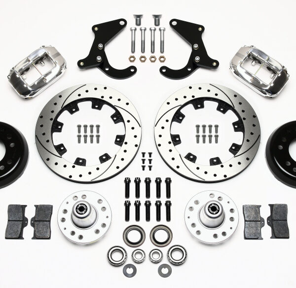 Wilwood Forged Dynalite Front Kit 12.19in Drilled Polished 55-57 Chevy