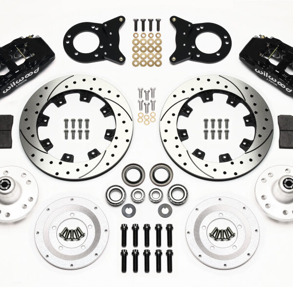 Wilwood Dynapro 6 Front Hub Kit 12.19in Drilled 1970-1973 Mustang Disc & Drum Spindle