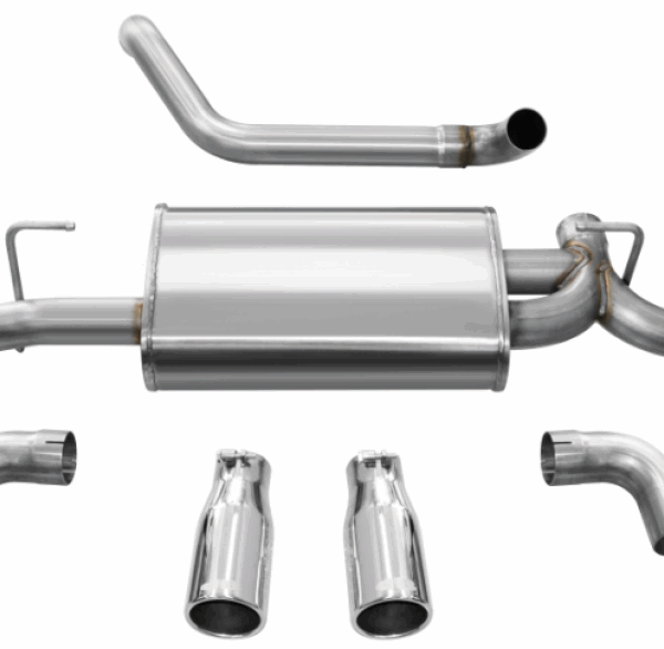 Corsa 2018-2024 Jeep Wrangler JL 2.5in Dual Rear Exit Polished Tips Sport Axle-Back Exhaust