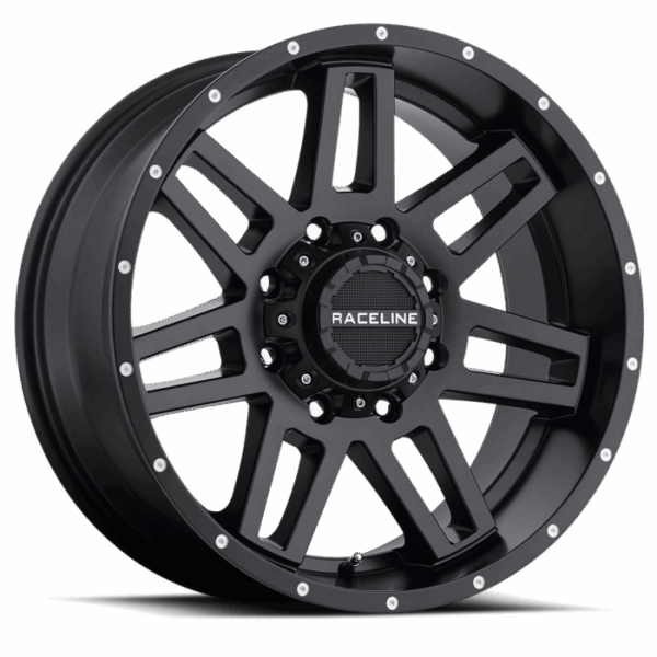 Raceline 931B Injector 20x9in / 8x165.1 BP / 12mm Offset / 125.2mm Bore - Satin Black Wheel