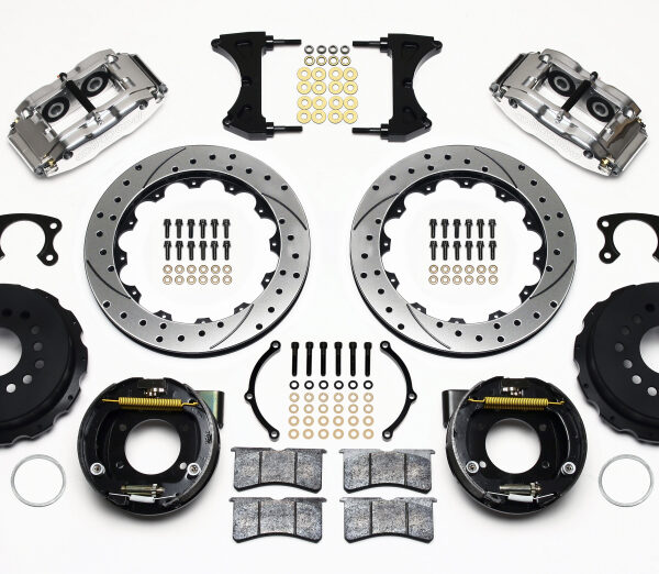 Wilwood Narrow Superlite 4R Rear P-Brk Kit 12.88in Drill Polish Big Ford New Style 2.50in Offset