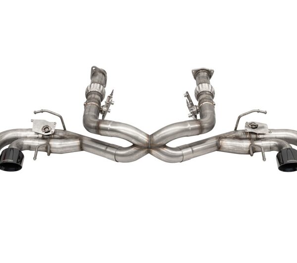 Corsa 2020-2024 Corvette C8 3in Valved Cat-Back 4.5in Blk Quad Tips - Fits Factory NPP Exhaust w/AFM