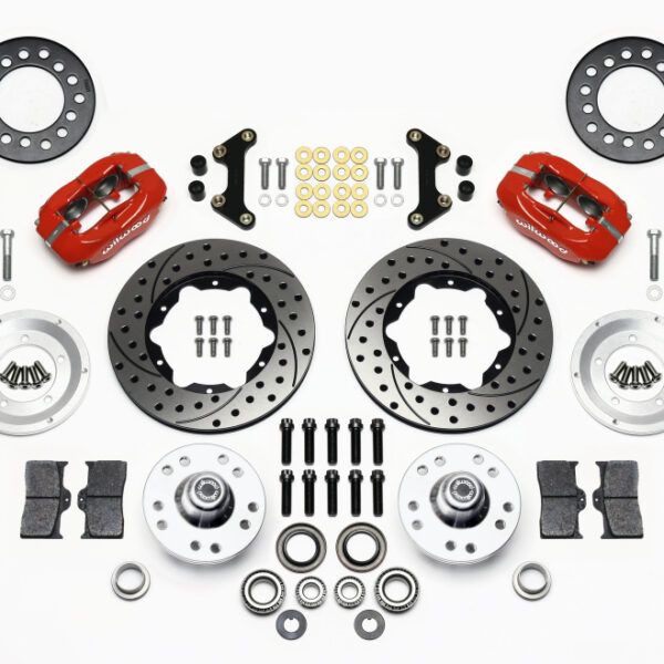 Wilwood Forged Dynalite Front Kit 11.00in Drill-Red 49-54 Chevy / 53-62 Corvette