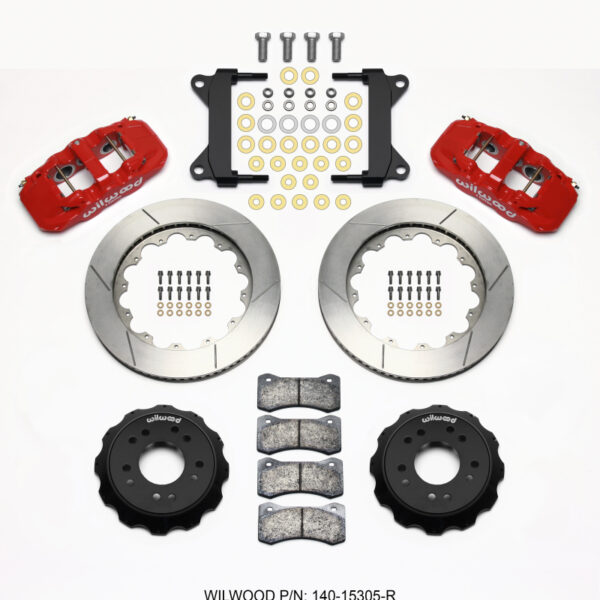 Wilwood AERO6 Front Hat Kit 14.00 Red 63-87 C10 w/ Wilwood Pro Spindles