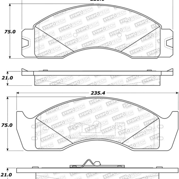 StopTech Sport Brake Pads w/Shims - Front