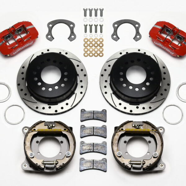 Wilwood Dynapro Low-Profile 11.00in P-Brake Kit Drill-Red Ford 8.8 Special w/2.50in Offset-5 Lug