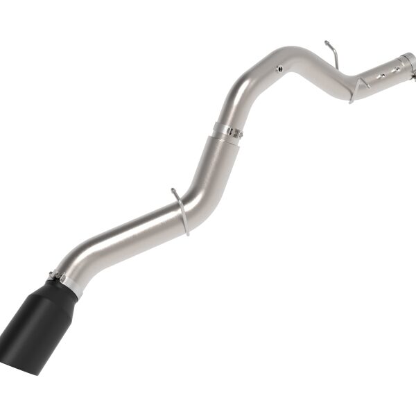 aFe Large Bore-HD 5in 409SS DPF-Back Exhaust System w/Blk Tip 24-25 GM Diesel Trucks V8-6.6L(td) L5P