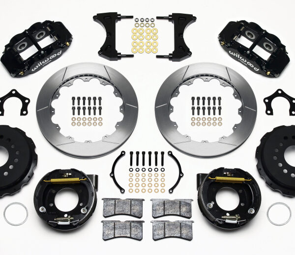 Wilwood Narrow Superlite 4R Rear P-Brk Kit 12.88in Ford 8.8 w/2.5in Offset-5 Lug