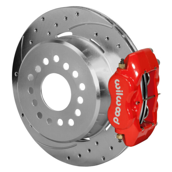 Wilwood Forged Dynalite P/S Park Brake Kit Drill Zinc Red Small Ford 2.50in Offset