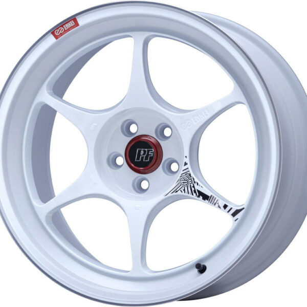 Enkei PF06 18x7.5in 5x114.3 BP 48mm Offset 75mm Bore White Machined Wheel