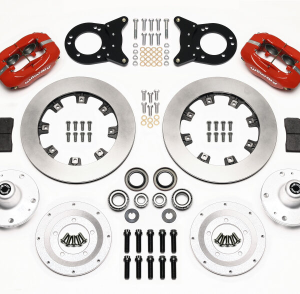 Wilwood Forged Dynalite Front Kit 12.19in Red 1965-1969 Mustang Disc & Drum Spindle