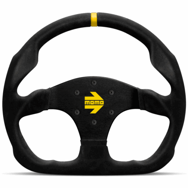 Momo MOD30 Steering Wheel 320 mm -  Black Suede/Black Spokes/1 Stripe
