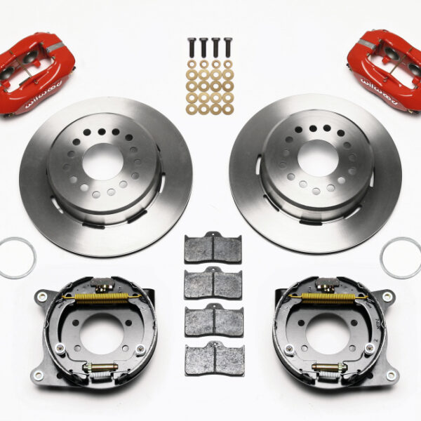 Wilwood Forged Dynalite P/S Park Brake Kit Red Ford 8.8 w/2.5in Offset-5 Lug