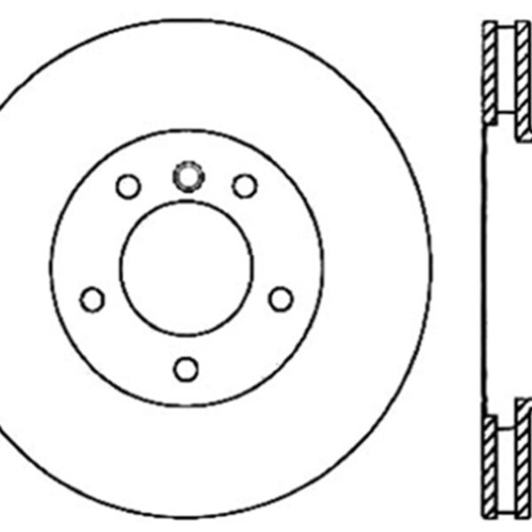 StopTech 09-10 BMW 535i xDrive Sportstop Cryo Cross Drilled Front Right Rotor