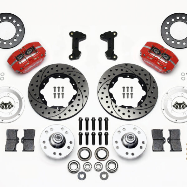 Wilwood Dynapro Dust-Boot Front Kit 11.00in Drilled-Red 74-80 Pinto/Mustang II Disc Spindle only