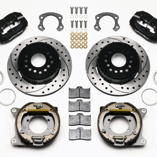 Wilwood Forged Dynalite P/S Park Brake Kit Drilled Ford 8.8 Special w/2.50in Offset-5 Lug
