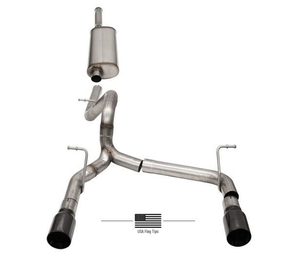 Corsa 2018-2024 Jeep Wrangler JLU 3.6L 2.75in Sport Cat-Back Exhaust w/ Black Tips