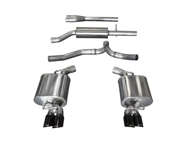 Corsa 11-14 Dodge Charger SXT 2.5in Sport Cat-Back Dual Rear Exit w/ Twin 3.0in Black Tips
