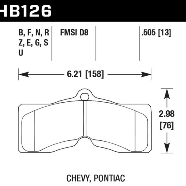 Hawk 65-73 Chevrolet Corvette Front ER-1 Brake Pads