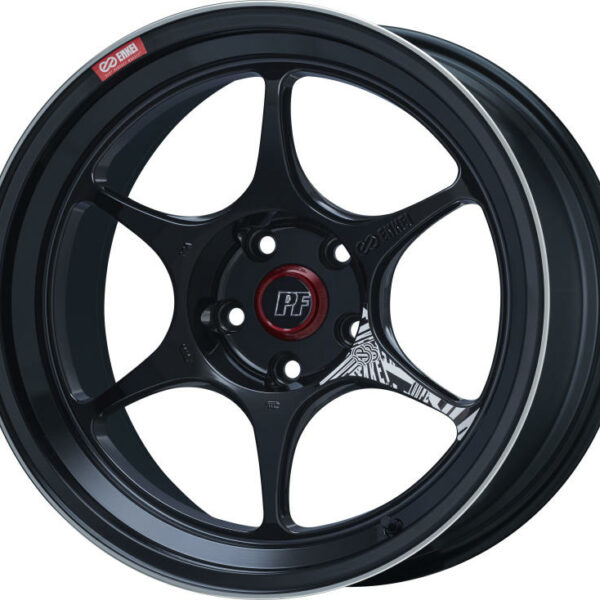 Enkei PF06 18x10in 5x114.3 BP 25mm Offset 75mm Bore Black Machined Wheel