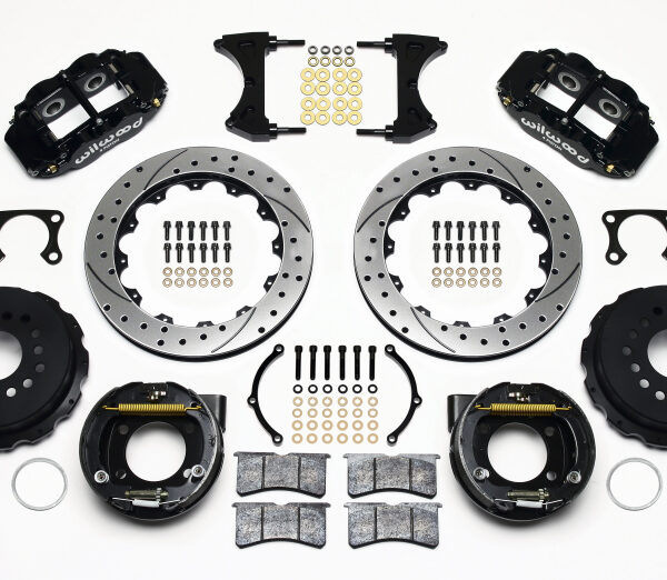 Wilwood Narrow Superlite 4R Rear P-Brk Kit 12.88in Drilled Big Ford Old Style 2.36in Offset