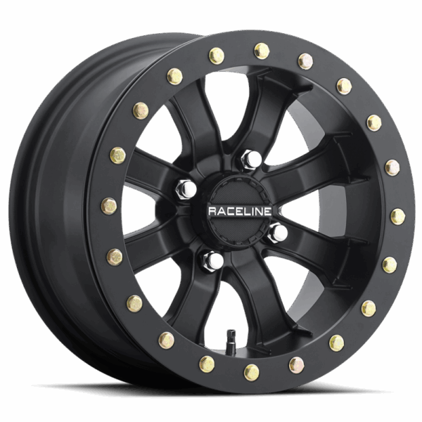 Raceline A71B Mamba 15x7in / 4x137 BP / 0mm Offset / 110.18mm Bore - Satin Black Beadlock Wheel
