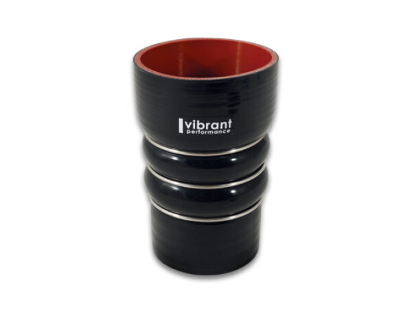 Vibrant Silicone Coupling 4 Ply Aramid CAC Hose 3in x 2.5in Inlet/Outlet - Black