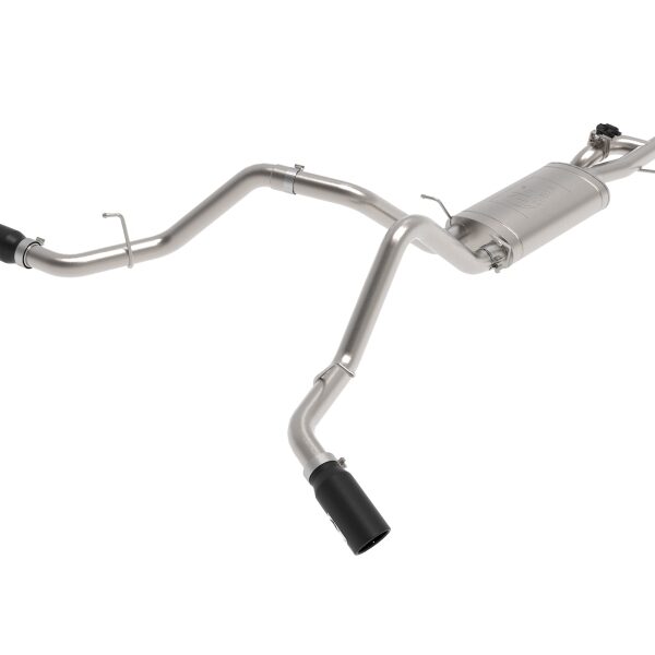 aFe Gemini XV 3in 304 SS Cat-Back Exhaust w/ Cutout 09-18 GM Trucks 4.3L/4.8L/5.3L w/ Black Tips