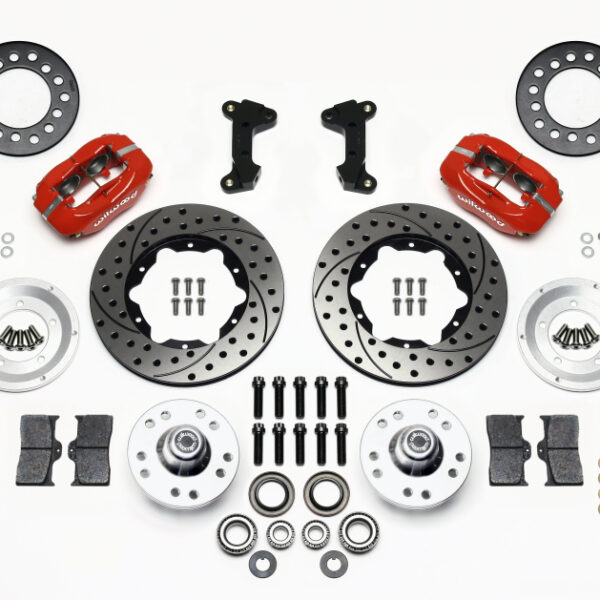 Wilwood Forged Dynalite Front Kit 11.00in Drill-Red 74-80 Pinto/Mustang II Disc Spindle only
