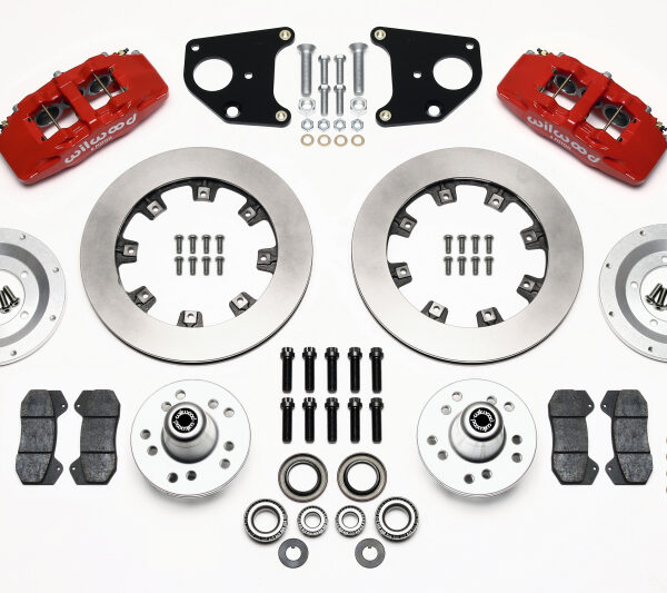 Wilwood Dynapro 6 Front Hub Kit 12.19in Red 62-72 CDP B & E Body-Drum