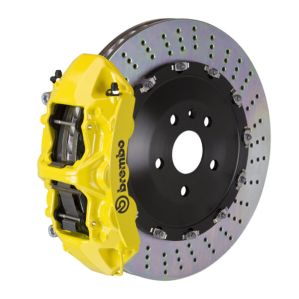Brembo 08-09 F430 Scuderia Front GT BBK 6 Piston Cast 405x34 2pc Rotor Drilled- Yellow