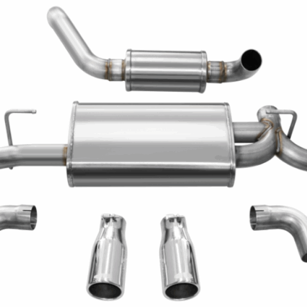 Corsa 2018-2024 Jeep Wrangler JL 2.5in Dual Rear Exit Polished Tips Touring Axle-Back Exhaust