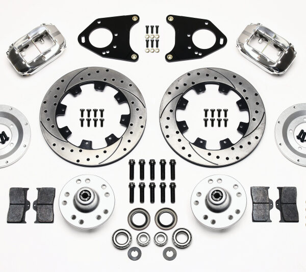 Wilwood Forged Dynalite Front Kit 12.19in Drilled Polished 71-80 Pinto/Mustang II Disc & Drum