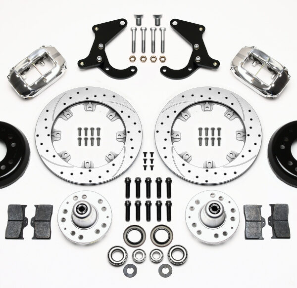Wilwood Forged Dynalite Front Kit 12.19in Drill-Zinc Pol 55-57 Chevy