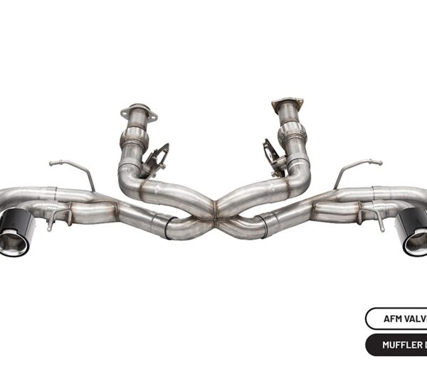 Corsa 2020-2024 Chevrolet Corvette C8 RWD 3in Track Cat-Back Delete Exhaust w/4.5in CF PolishedTips