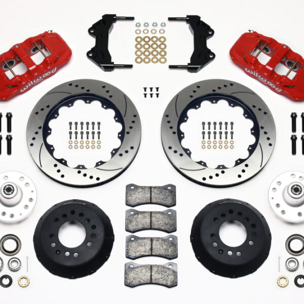 Wilwood AERO6 Front Hub Kit 14.00 Drilled-Red WWE ProSpindle