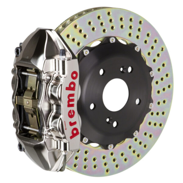 Brembo 07-15 TT 3.2L/09-15 TTS/12-13 TT RS Rr GTR BBK 4Pist Billet 328x28 2pc Rotor Drilled- Nickel