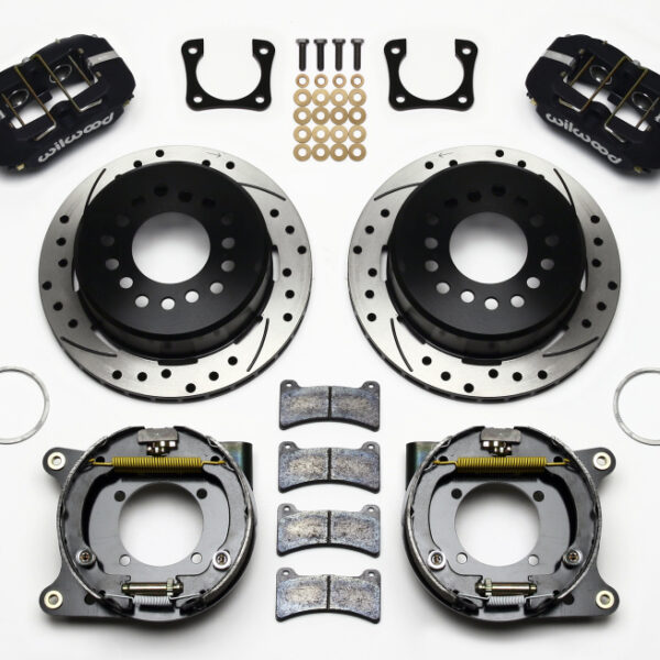 Wilwood Dynapro Low-Profile 11.00in P-Brake Kit Drilled Chevy 12 Bolt Spcl 2.81in Off Stag Mount