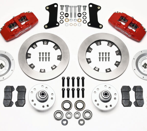 Wilwood Dynapro 6 Front Hub Kit 12.19in Drilled Red 67-69 Camaro (*Line Kit Needed*)