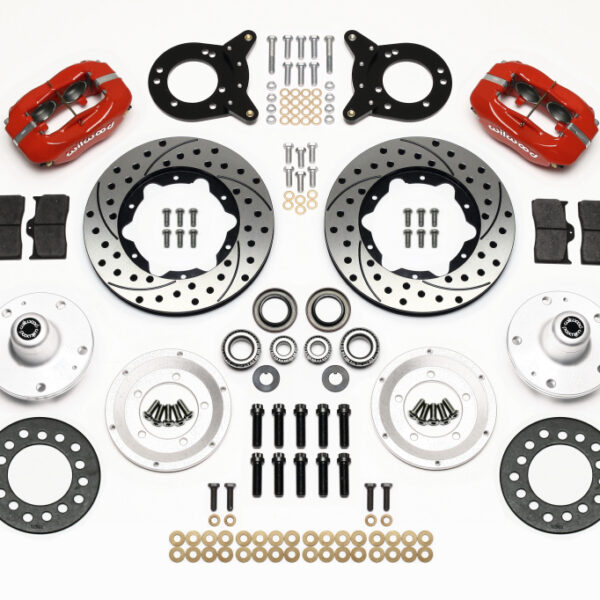 Wilwood Dynapro Dust-Boot Front Kit 11.00in Dril Red 1965-1969 Mustang Disc & Drum Spindle