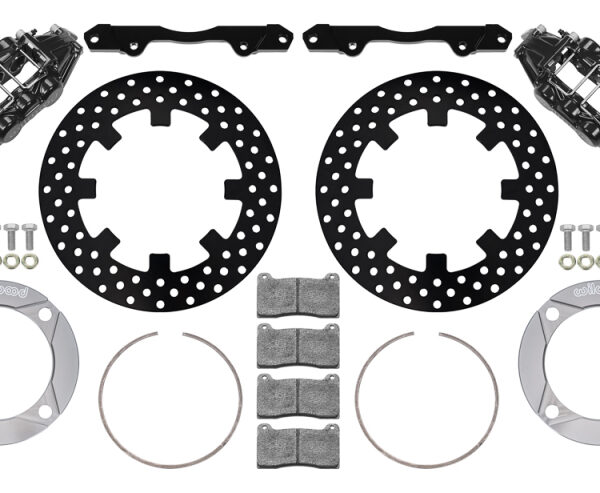 Wilwood 2014+ Polaris RZR XP 1000 Front Kit 11.25in Drilled - Black