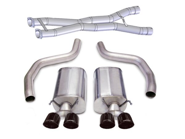 Corsa 2012-2013 Chevrolet Corvette C6 Z06 7.0L V8 Black Sport Cat-Back Exhaust