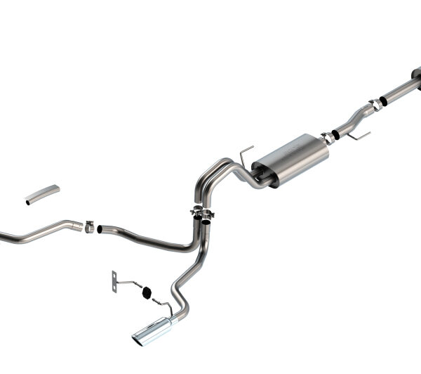 Borla F-150 2021 3.3L CC SB EC STB XL/XLT/Lariat/KR/Plnm/LTD 3/2.25 SRE Cat-Back S-Type Chrome Tips