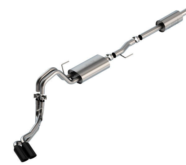 Borla F-150 2021 3.3L CC SB EC STB XL/XLT/Lariat/KR/Plnm/LTD 3/2.25 DSE Cat-Back S-Type BLK CHR Tips