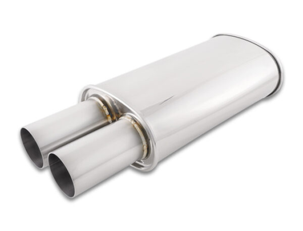 Vibrant Streetpower Oval Muffler w/3.00in Round Straight Cut Tip (3.00in Inlet)