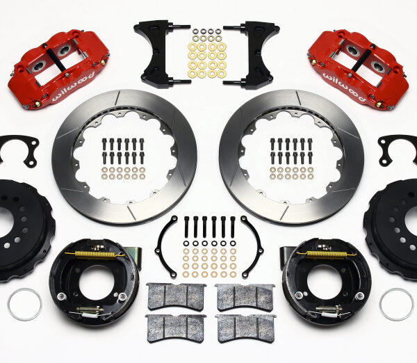 Wilwood Narrow Superlite 4R Rear P-Brk Kit 12.88in Red Big Ford New Style 2.50in Offset