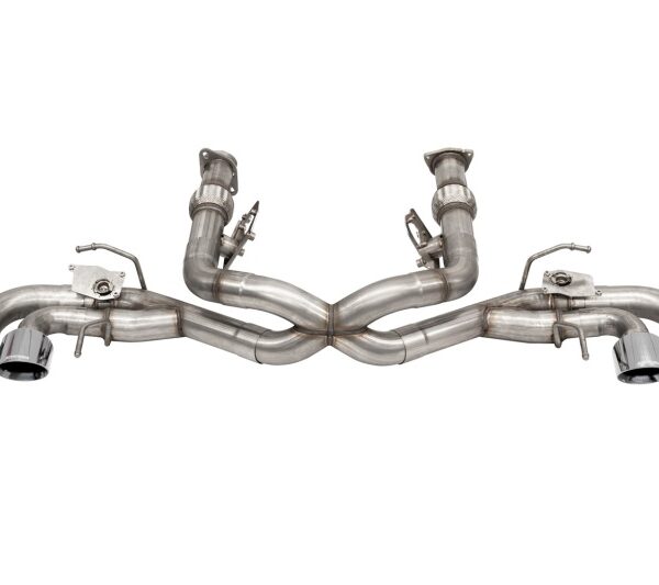 Corsa 2020-2024 Corvette C8 3in Valved Cat-Back 4.5in Pol Quad Tips - Fits Factory NPP Exhaust